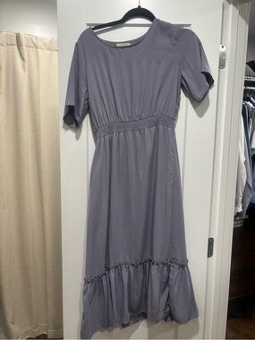 Polagram Lavender Maxi Dress with Ruffle Hem